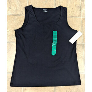 New Jones New York Sport sz XL Scoop Neck Tank Top black knit women 3892